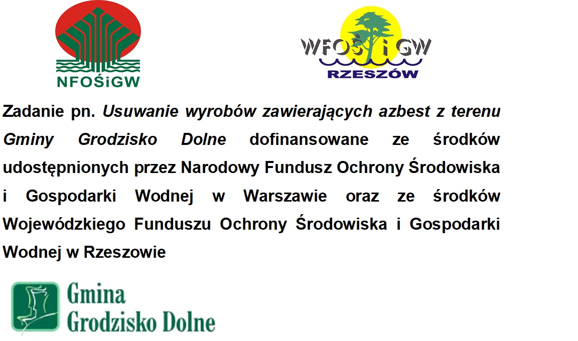 Usuwanie wyrobów zawierających azbest z terenu gminy Grodzisko Dolne w 2019 roku